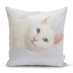 - Rh-K5642 - Realhomes Sevimli Kedi Desenli Dijital Baskılı Modern Yastık Kırlent Kılıfı Realhomes