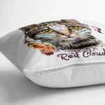 Kızıl Derili Kedi Motifli Modern Yastık Kırlent Kılıfı Realhomes