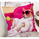 Bornozlu Köpek Desenli Modern Yastık Kırlent Kılıfı Realhomes