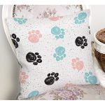 Kedi Ayak İzli Pati Desenli Modern Yastık Kırlent Kılıfı Realhomes