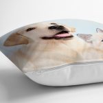 - Rh-K5654-2 - Realhomes Köpek ve Kedili Dijital Baskılı Modern Yastık Kırlent Kılıfı Realhomes