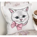 Sevimli Kedi Desenli Dijital Baskılı Modern Yastık Kırlent Kılıfı Realhomes