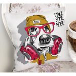 Make Some Noise Köpek Dijital Baskılı Modern Yastık Kırlent Kılıfı Realhomes