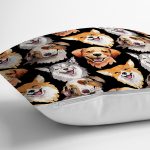 Siyah Zemindeki Sevimli Köpekler Modern Yastık Kırlent Kılıfı Realhomes