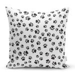 Kedi Köpek Ayak İzi Dijital Baskılı Modern Yastık Kırlent Kılıfı Realhomes
