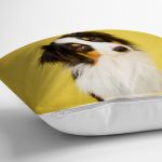 - Rh-K5662-2 - Realhomes Sarı Zeminli Köpek Dijital Baskılı Modern Yastık Kırlent Kılıfı Realhomes