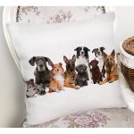 - Rh-K5663-1 - Realhomes Çeşitli Köpek Desenli Dijital Baskılı Modern Yastık Kırlent Kılıfı Realhomes
