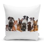 - Rh-K5663 - Realhomes Çeşitli Köpek Desenli Dijital Baskılı Modern Yastık Kırlent Kılıfı Realhomes