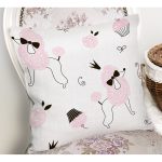 - Rh-K5666-1 - Realhomes Çizgi Köpek Desenli Dijital Baskılı Modern Yastık Kırlent Kılıfı Realhomes