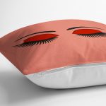 - Rh-K567-2 - Realhomes Yavru Ağzı Rengi Zeminde Kirpik Motifli Dekoratif Kırlent Kılıfı Realhomes