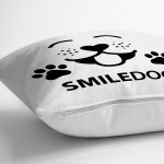 - Rh-K5671-2 - Realhomes SmileDog Motifli Dijital Baskılı Modern Yastık Kırlent Kılıfı Realhomes