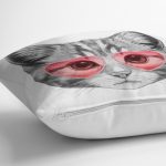 Pembe Gözlüklü Dijital Baskılı Modern Yastık Kırlent Kılıfı Realhomes