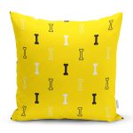 - Rh-K5677b - Realhomes Küçük Kemik Desenli Dijital Baskılı Modern Yastık Kırlent Kılıfı Realhomes