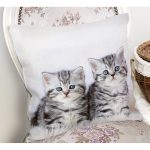 - Rh-K5679-1 - Realhomes Yavru Kedi Desenli Modern Yastık Kırlent Kılıfı Realhomes
