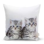 - Rh-K5679 - Realhomes Yavru Kedi Desenli Modern Yastık Kırlent Kılıfı Realhomes
