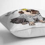 My Little Princess Taçlı Köpek Dijital Baskılı Modern Yastık Kırlent Kılıfı Realhomes