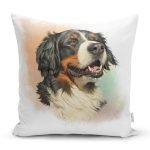 Sevimli Köpek Desenli Dijital Baskılı Modern Yastık Kırlent Kılıfı Realhomes
