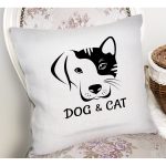 Dog & Cat Dijital Baskılı Modern Yastık Kırlent Kılıfı Realhomes