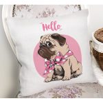 - Rh-K5690-1 - Realhomes  Hello Sevimli Köpek Dijital Baskılı Modern Yastık Kırlent Kılıfı Realhomes