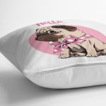 - Rh-K5690-2 - Realhomes  Hello Sevimli Köpek Dijital Baskılı Modern Yastık Kırlent Kılıfı Realhomes