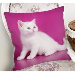 - Rh-K5697-1 - Realhomes Sevimli Kedi Desenli Dijital Baskılı Modern Yastık Kırlent Kılıfı Realhomes