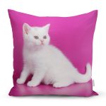 - Rh-K5697 - Realhomes Sevimli Kedi Desenli Dijital Baskılı Modern Yastık Kırlent Kılıfı Realhomes