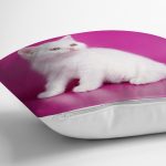 - Rh-K5697-2 - Realhomes Sevimli Kedi Desenli Dijital Baskılı Modern Yastık Kırlent Kılıfı Realhomes