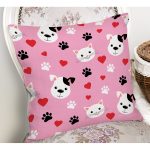 - Rh-K5700-1 - Realhomes Kalpli Köpek ve Kedi Dijital Baskılı Modern Yastık Kırlent Kılıfı Realhomes