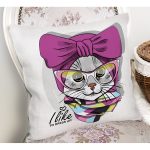 I Like Dress Up Kedicik Dijital Baskılı Modern Yastık Kırlent Kılıfı Realhomes