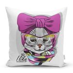 I Like Dress Up Kedicik Dijital Baskılı Modern Yastık Kırlent Kılıfı Realhomes