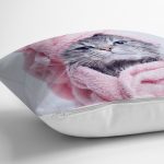 - Rh-K5706-2 - Realhomes Havluyla Sarılmış Kedicik Desenli Modern Yastık Kırlent Kılıfı Realhomes