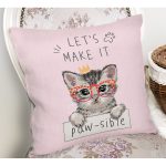 Let's Make It Kedi Desenli Modern Yastık Kırlent Kılıfı Realhomes