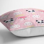 Sevimli Hayvanlar Dijital Baskılı Modern Yastık Kırlent Kılıfı Realhomes