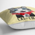 Cat-Cula Dijital Baskılı Modern Yastık Kırlent Kılıfı Realhomes