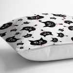 Siyah Kediler Desenli Modern Yastık Kırlent Kılıfı Realhomes