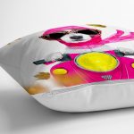 - Rh-K5724-2 - Realhomes Motor Süren Çılgın Köpek Dijital Baskılı Modern Yastık Kırlent Kılıfı Realhomes