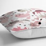 Sevimli Kedi Desenli Dijital Baskılı Modern Yastık Kırlent Kılıfı Realhomes