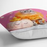 Bal Kabakları Arasında Sevimli Kedi Modern Yastık Kırlent Kılıfı Realhomes