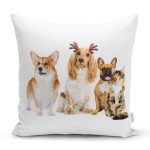Çeşitli Köpek Desenli Dijital Baskılı Modern Yastık Kırlent Kılıfı Realhomes