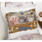 - Rh-K5732-1 - Realhomes Sevimli Kediler Dijital Baskılı Modern Yastık Kırlent Kılıfı Realhomes