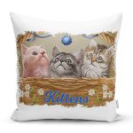 - Rh-K5732 - Realhomes Sevimli Kediler Dijital Baskılı Modern Yastık Kırlent Kılıfı Realhomes