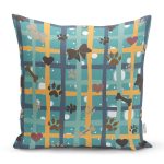 - Rh-K5736 - Realhomes Realhomes Pati Kemik Kurdele Desenli Dijital Baskılı Modern Yastık Kırlent Kılıfı Realhomes