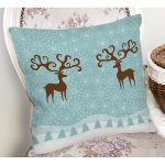 - Rh-K59-1 - Realhomes  Merry Christmas Dijital Baskılı Dekoratif Yastık Kırlent Kılıfı Realhomes