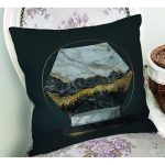 Mermer Ve Altınlı 3D Altıgen Desenli Dijital Baskılı Dekoratif Yastık Kırlent Kılıfı Realhomes