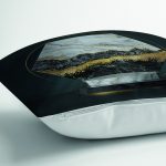 Mermer Ve Altınlı 3D Altıgen Desenli Dijital Baskılı Dekoratif Yastık Kırlent Kılıfı Realhomes