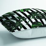 - Rh-K6106-2 - Realhomes Realhomes Sütun Çizgiler Üzerinde Palmiye Baskılı Yastık Kırlent Kılıfı Realhomes