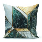 - Rh-K6134 - Realhomes  Geometrik Şekilli Mermer Tasarımı Dijital Baskılı Dekoratif Yastık Kırlent Kılıfı Realhomes