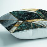 - Rh-K6134-2 - Realhomes  Geometrik Şekilli Mermer Tasarımı Dijital Baskılı Dekoratif Yastık Kırlent Kılıfı Realhomes