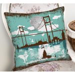 Kız Kulesi Dijital Baskılı Dekoratif Yastık Kırlent Kılıfı Realhomes