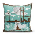 Kız Kulesi Dijital Baskılı Dekoratif Yastık Kırlent Kılıfı Realhomes